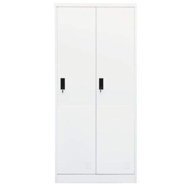 vidaXL Wardrobe White 31.5"x19.7"x70.9" Steel - Image 2