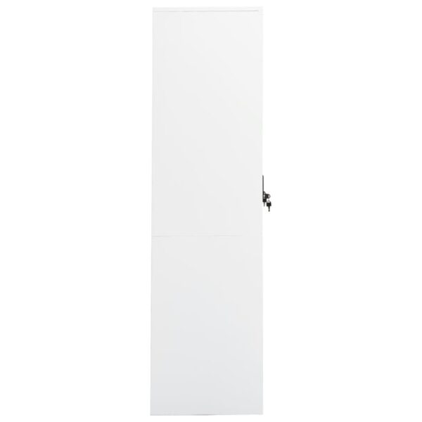 vidaXL Wardrobe White 31.5"x19.7"x70.9" Steel - Image 3