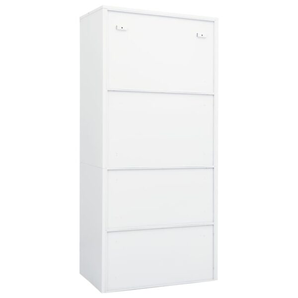 vidaXL Wardrobe White 31.5"x19.7"x70.9" Steel - Image 4