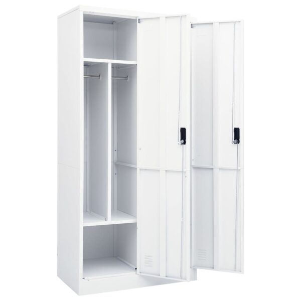 vidaXL Wardrobe White 31.5"x19.7"x70.9" Steel - Image 5