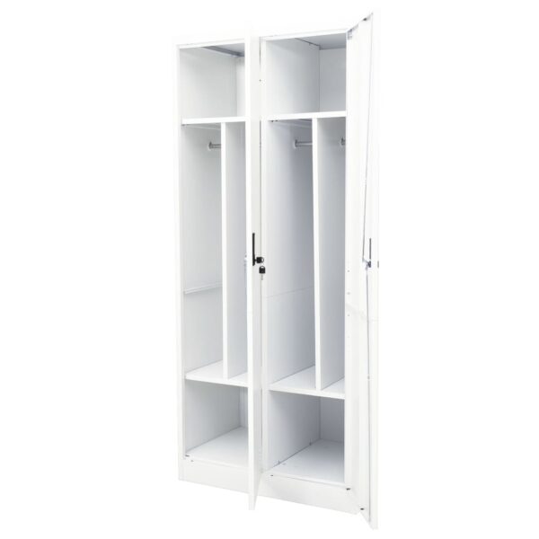 vidaXL Wardrobe White 31.5"x19.7"x70.9" Steel - Image 7