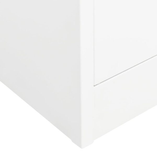 vidaXL Wardrobe White 31.5"x19.7"x70.9" Steel - Image 9