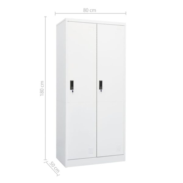 vidaXL Wardrobe White 31.5"x19.7"x70.9" Steel - Image 10