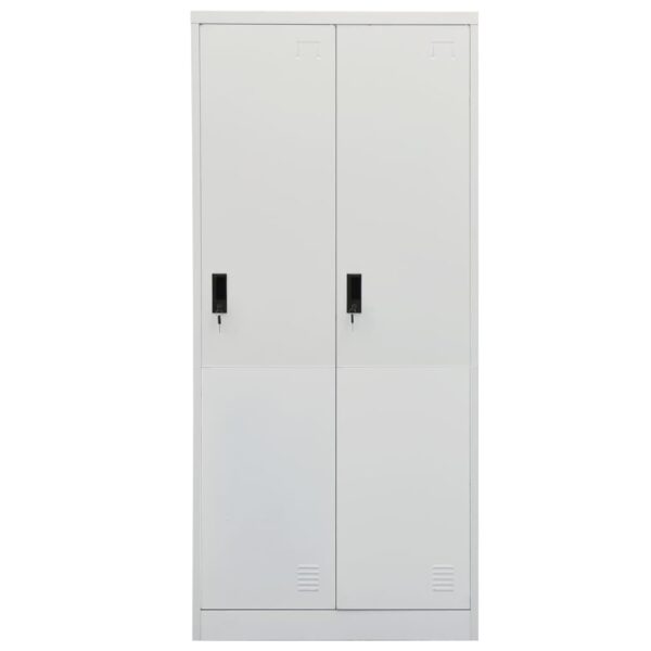 vidaXL Wardrobe Light Gray 31.5"x19.7"x70.9" Steel - Image 2