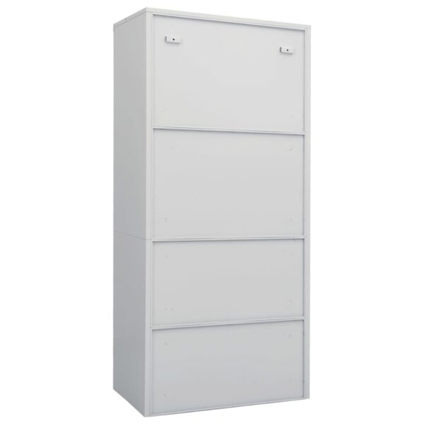 vidaXL Wardrobe Light Gray 31.5"x19.7"x70.9" Steel - Image 4