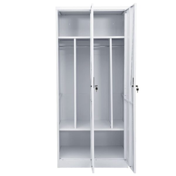 vidaXL Wardrobe Light Gray 31.5"x19.7"x70.9" Steel - Image 7