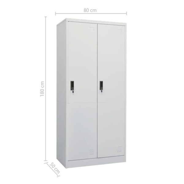 vidaXL Wardrobe Light Gray 31.5"x19.7"x70.9" Steel - Image 10