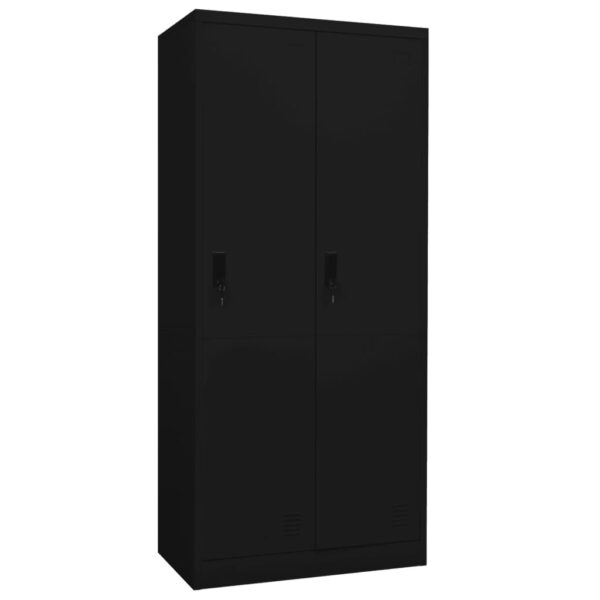 vidaXL Wardrobe Black 31.5"x19.7"x70.9" Steel