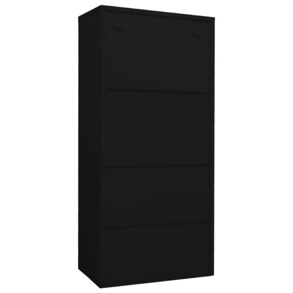 vidaXL Wardrobe Black 31.5"x19.7"x70.9" Steel - Image 4