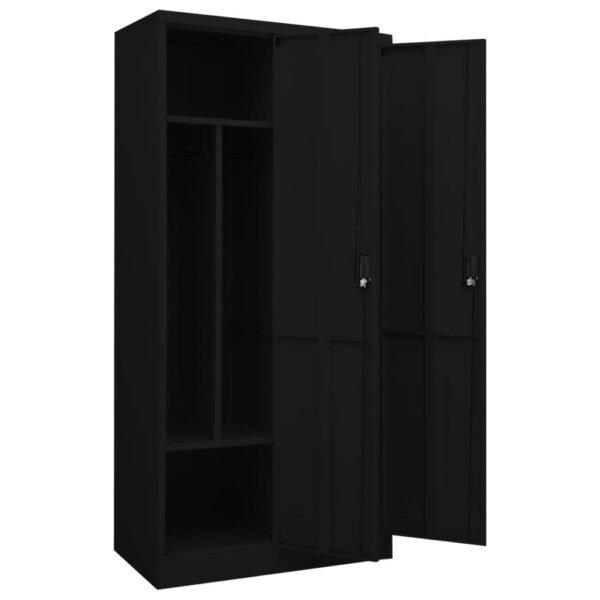 vidaXL Wardrobe Black 31.5"x19.7"x70.9" Steel - Image 5