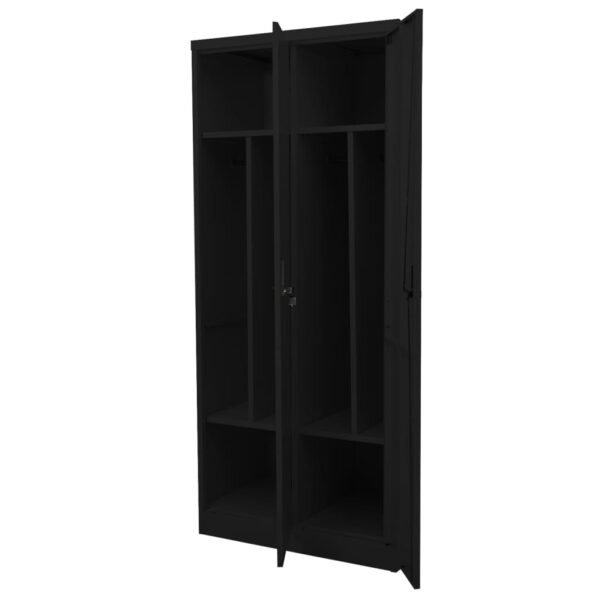 vidaXL Wardrobe Black 31.5"x19.7"x70.9" Steel - Image 7