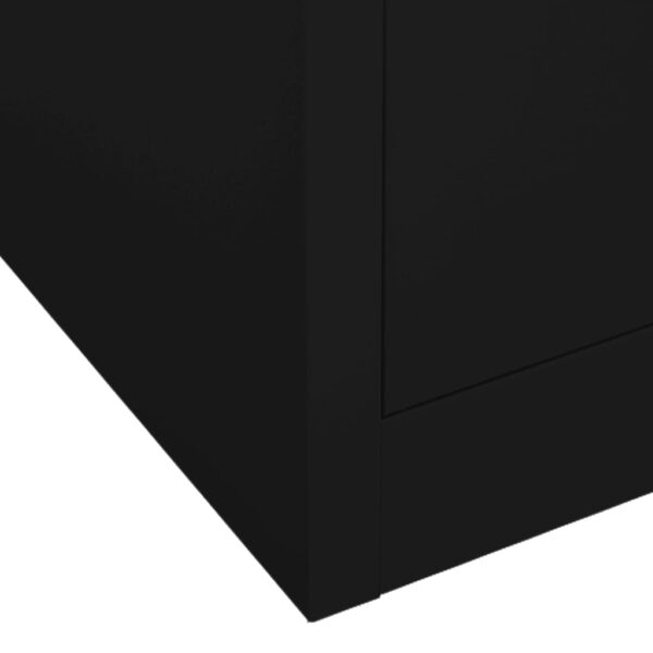 vidaXL Wardrobe Black 31.5"x19.7"x70.9" Steel - Image 9