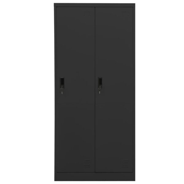 vidaXL Wardrobe Anthracite 31.5"x19.7"x70.9" Steel - Image 2