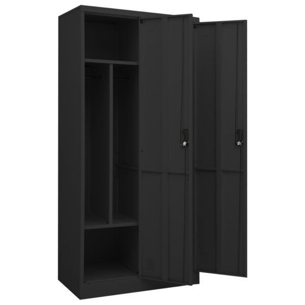 vidaXL Wardrobe Anthracite 31.5"x19.7"x70.9" Steel - Image 5