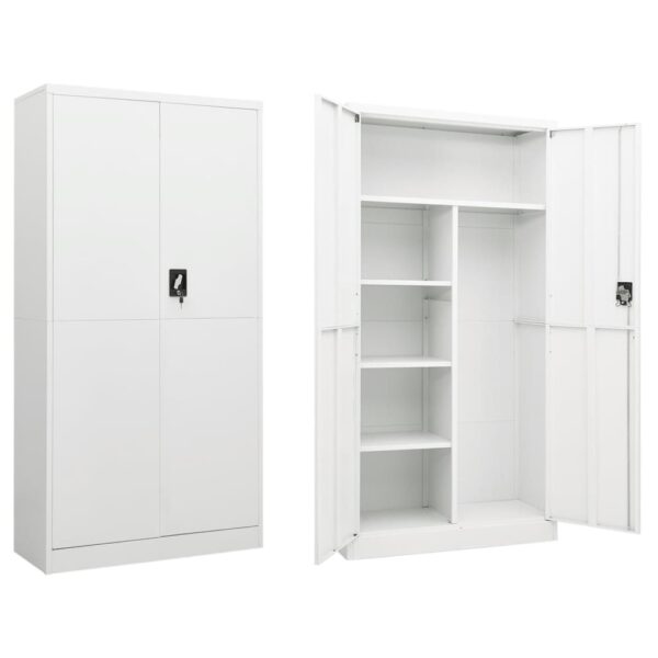 vidaXL Locker Cabinet White 35.4"x15.7"x70.9" Steel