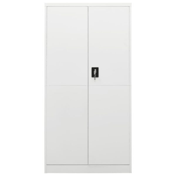 vidaXL Locker Cabinet White 35.4"x15.7"x70.9" Steel - Image 2