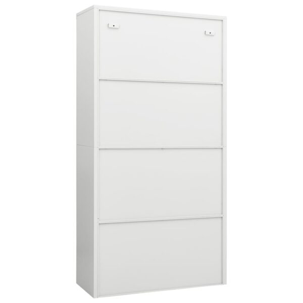 vidaXL Locker Cabinet White 35.4"x15.7"x70.9" Steel - Image 4