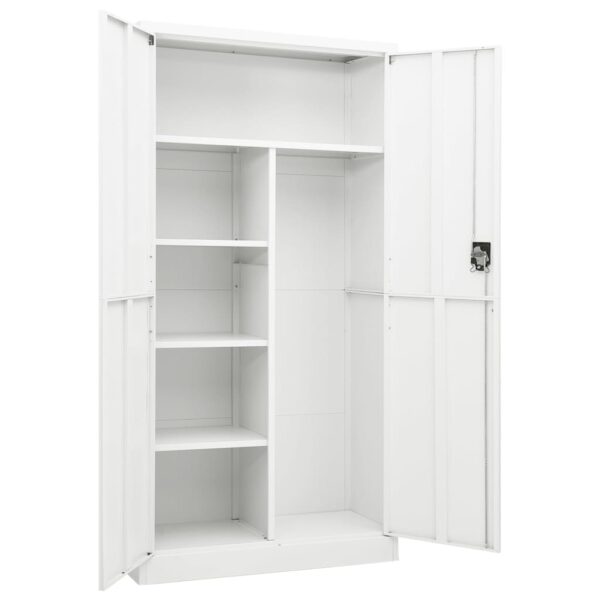 vidaXL Locker Cabinet White 35.4"x15.7"x70.9" Steel - Image 5