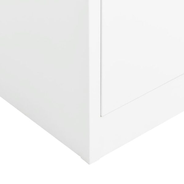 vidaXL Locker Cabinet White 35.4"x15.7"x70.9" Steel - Image 6