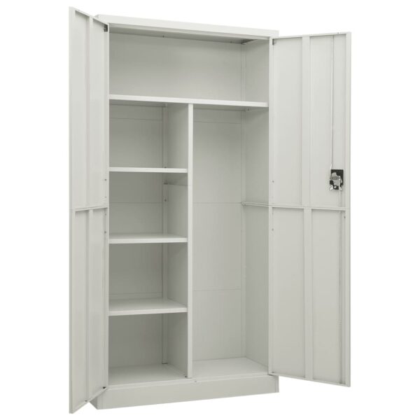 vidaXL Locker Cabinet Light Gray 35.4"x15.7"x70.9" Steel - Image 5