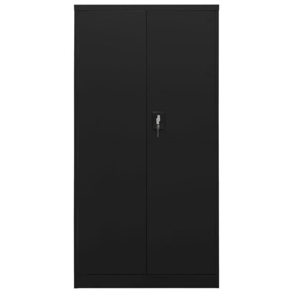 vidaXL Locker Cabinet Black 35.4"x15.7"x70.9" Steel - Image 2