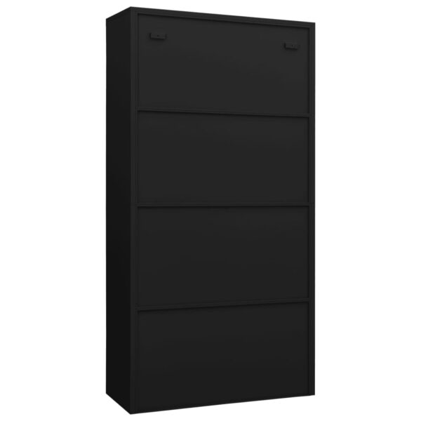 vidaXL Locker Cabinet Black 35.4"x15.7"x70.9" Steel - Image 4