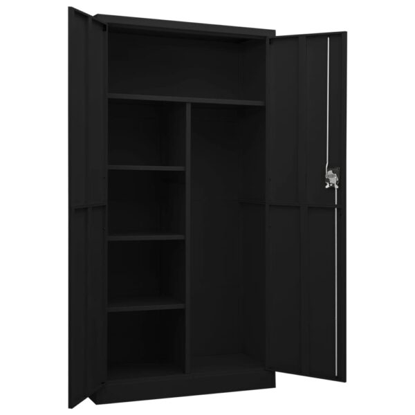 vidaXL Locker Cabinet Black 35.4"x15.7"x70.9" Steel - Image 5