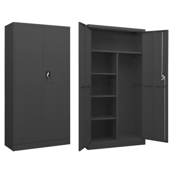 vidaXL Locker Cabinet Anthracite 35.4"x15.7"x70.9" Steel