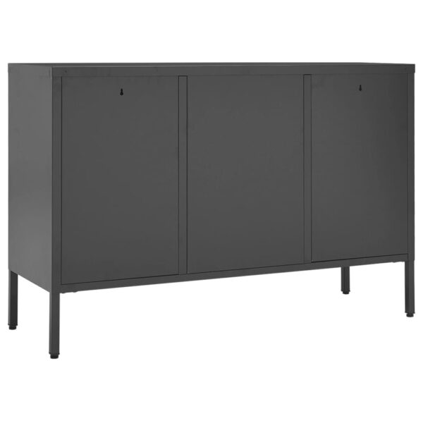 vidaXL Sideboard Anthracite 41.3"x13.8"x27.6" Steel and Tempered Glass - Image 5