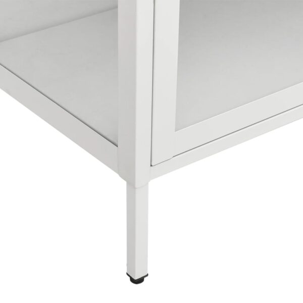 vidaXL Display Cabinet White 35.4"x15.7"x70.9" Steel and Tempered Glass - Image 8