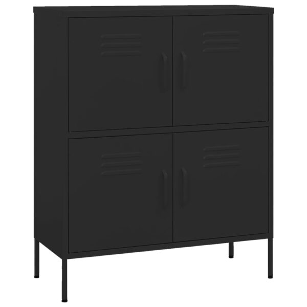 vidaXL Storage Cabinet Black 31.5"x13.8"x40" Steel - Image 2