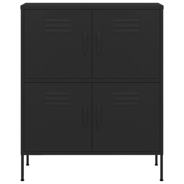 vidaXL Storage Cabinet Black 31.5"x13.8"x40" Steel - Image 3