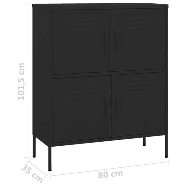 vidaXL Storage Cabinet Black 31.5"x13.8"x40" Steel - Image 9