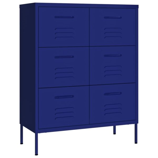 vidaXL Drawer Cabinet Navy Blue 31.5"x13.8"x40" Steel - Image 2