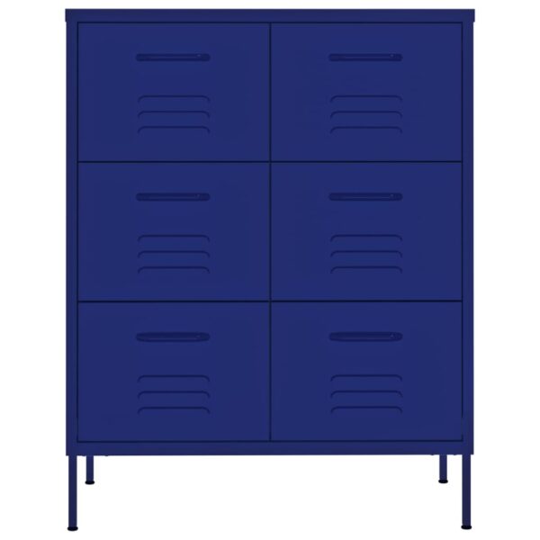 vidaXL Drawer Cabinet Navy Blue 31.5"x13.8"x40" Steel - Image 3