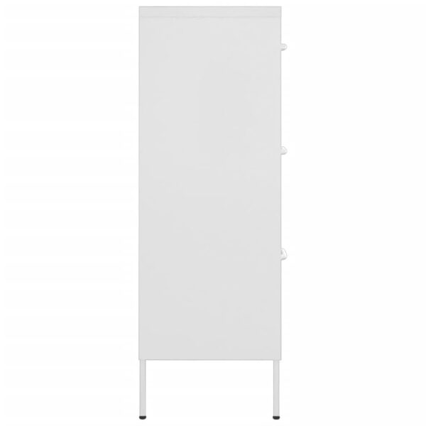 vidaXL Drawer Cabinet White 31.5"x13.8"x40" Steel - Image 4