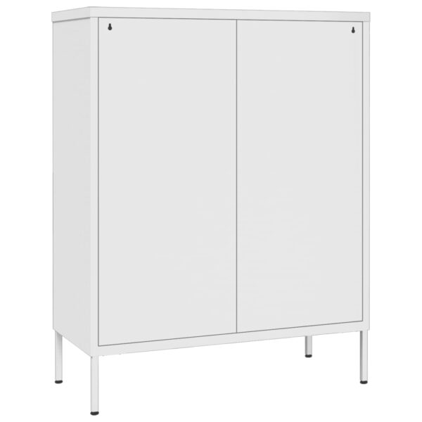 vidaXL Drawer Cabinet White 31.5"x13.8"x40" Steel - Image 5