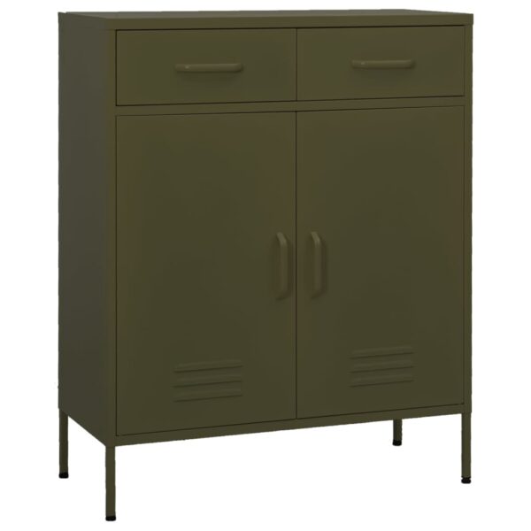 vidaXL Storage Cabinet Olive Green 31.5"x13.8"x40" Steel