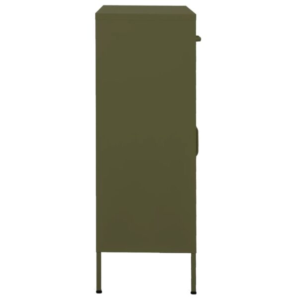 vidaXL Storage Cabinet Olive Green 31.5"x13.8"x40" Steel - Image 3