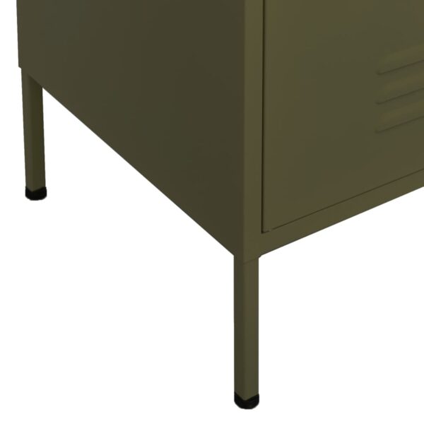 vidaXL Storage Cabinet Olive Green 31.5"x13.8"x40" Steel - Image 7