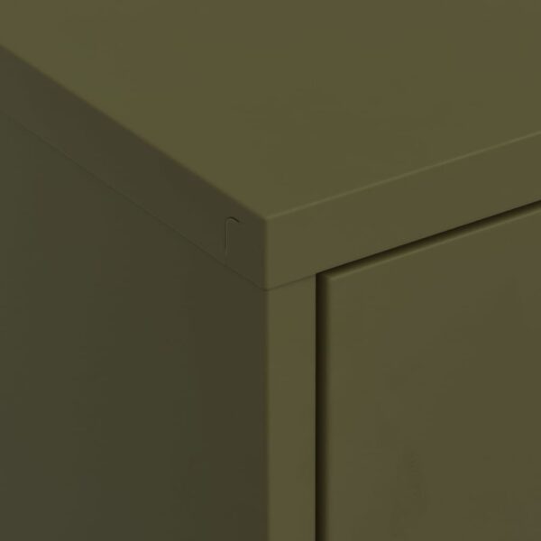 vidaXL Storage Cabinet Olive Green 31.5"x13.8"x40" Steel - Image 8