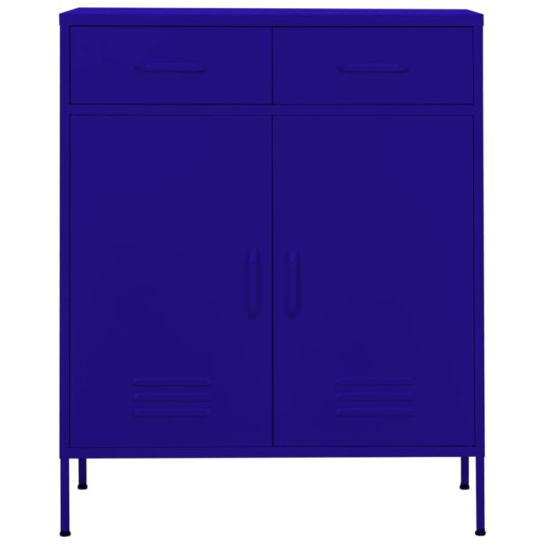 vidaXL Storage Cabinet Navy Blue 31.5"x13.8"x40" Steel - Image 2