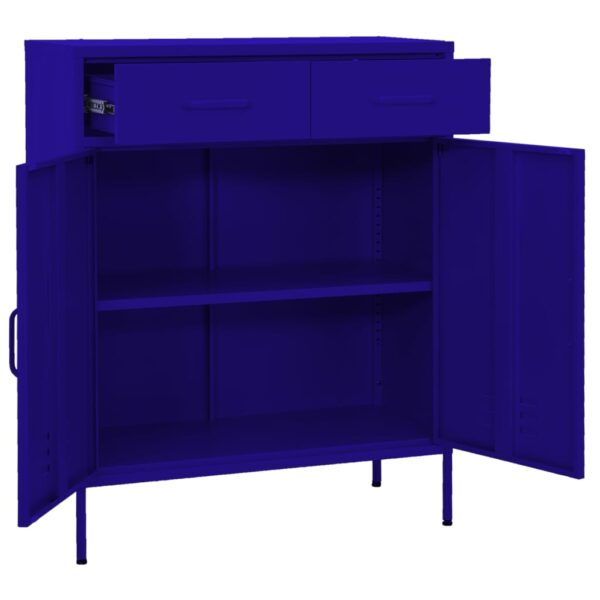 vidaXL Storage Cabinet Navy Blue 31.5"x13.8"x40" Steel - Image 5