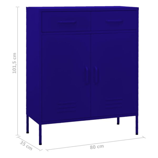 vidaXL Storage Cabinet Navy Blue 31.5"x13.8"x40" Steel - Image 10