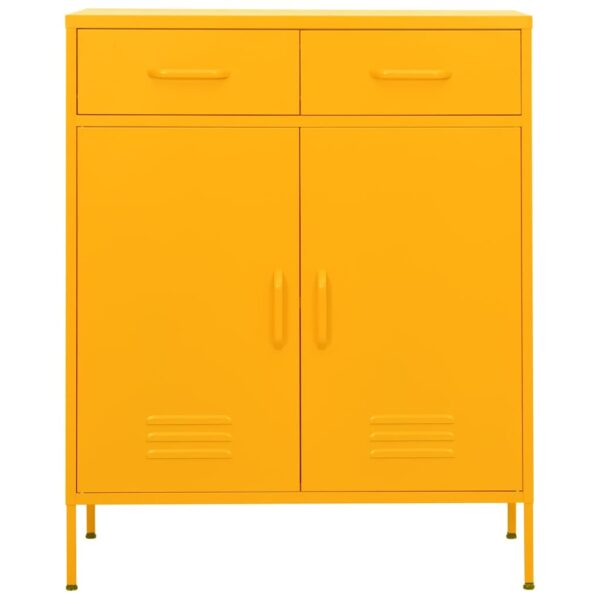 vidaXL Storage Cabinet Mustard Yellow 31.5"x13.8"x40" Steel - Image 2