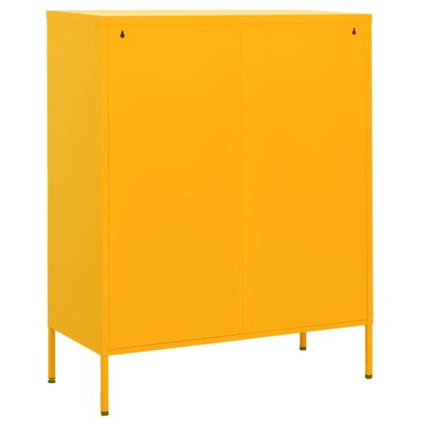 vidaXL Storage Cabinet Mustard Yellow 31.5"x13.8"x40" Steel - Image 4