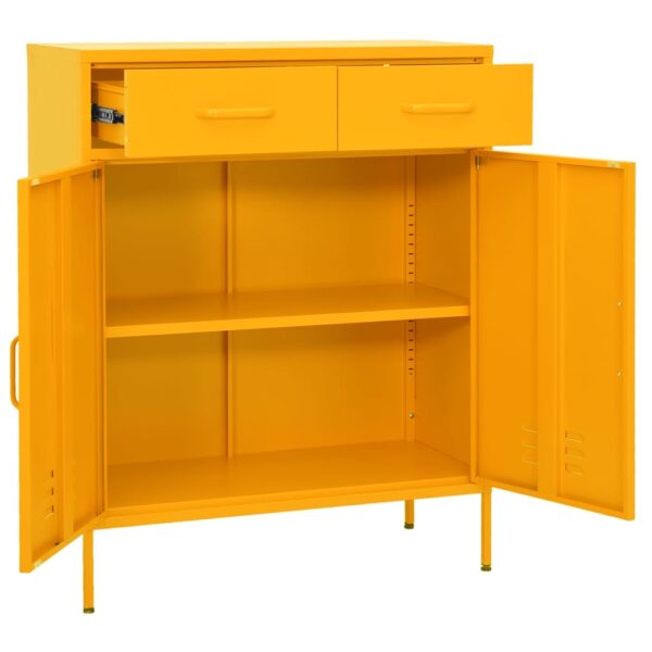 vidaXL Storage Cabinet Mustard Yellow 31.5"x13.8"x40" Steel - Image 5