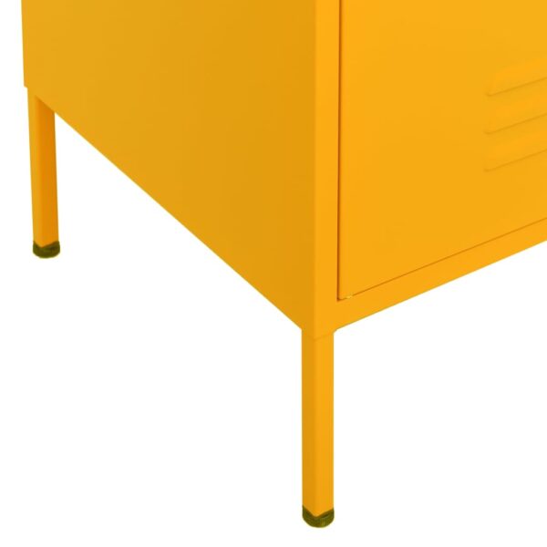 vidaXL Storage Cabinet Mustard Yellow 31.5"x13.8"x40" Steel - Image 7