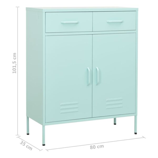 vidaXL Storage Cabinet Mint 31.5"x13.8"x40" Steel - Image 10