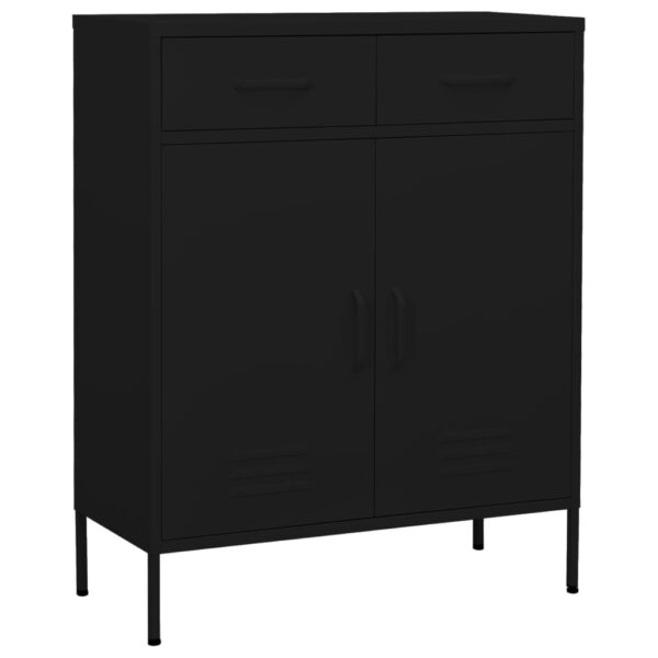 vidaXL Storage Cabinet Black 31.5"x13.8"x40" Steel